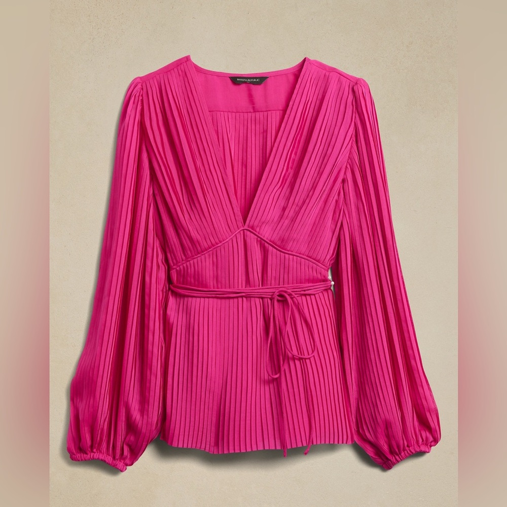Pink Pleated Blouse